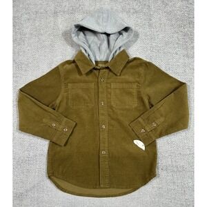 Colorful Planet Shacket Boys 6/7 Brown Tan Corduroy‎ Hooded Shirt Jacket